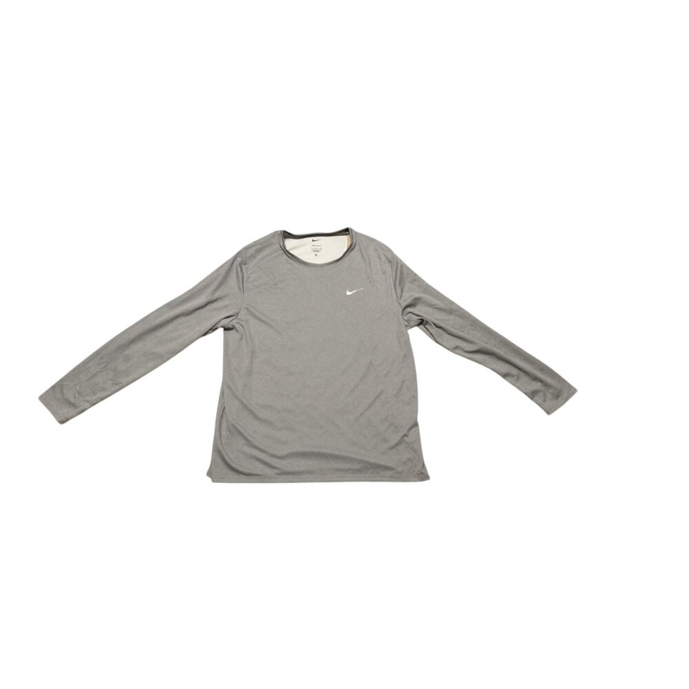 Nike Element Dri-FIT Running Crew Shirt UPF 40+ Reflective Gray Mens Large